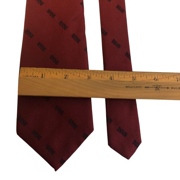 New York Stock Exchange NYSE Silk Tie Maroon Mens Necktie Accessory Office Gift - Picture 2 of 7